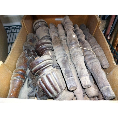 319 - A box of 19th/20th Century chair and furniture legs.  COLLECT ONLY.