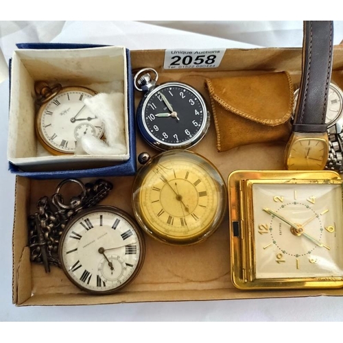 2058 - Pocket watches, including Silver, Waltham and Seiko watches etc