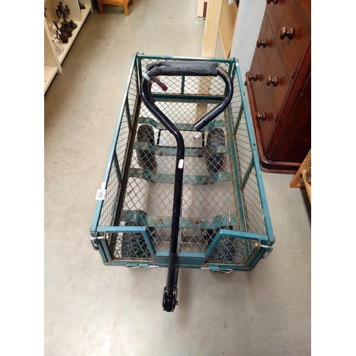 359 - A four wheel garden trolley. 96cm x 51cm.  COLLECT ONLY.