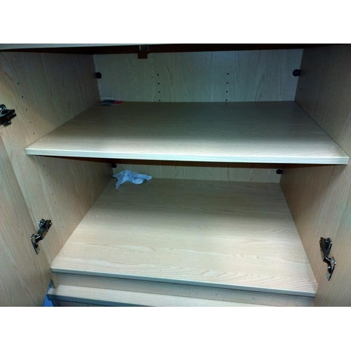 368 - Two beech effect office cupboards.  81cm x 61 x height 73cm. COLLECT ONLY.