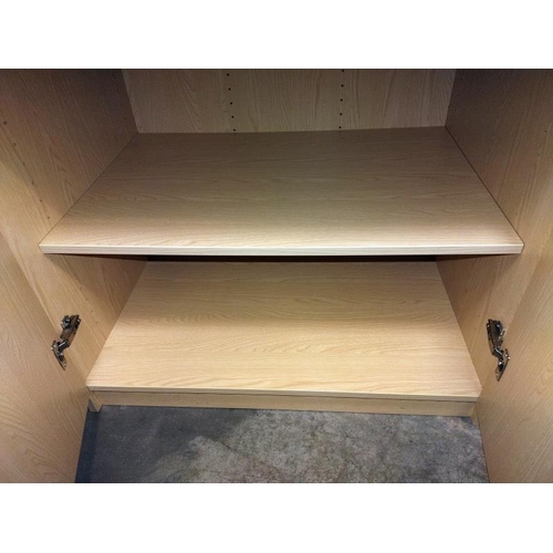 368 - Two beech effect office cupboards.  81cm x 61 x height 73cm. COLLECT ONLY.