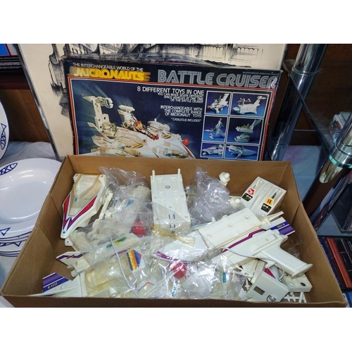 1189 - Four vintage Airfix games including flight deck, battle cruiser, Thunder car and other