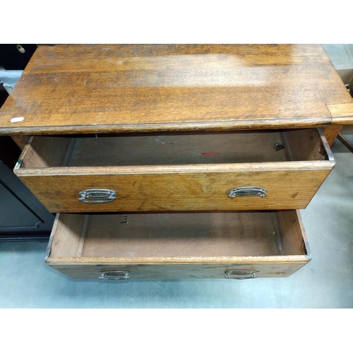 1241 - A 1930's oak dressing table. 76cm x 45cm x 79cm. Mirror height 151cm.  COLLECT ONLY.