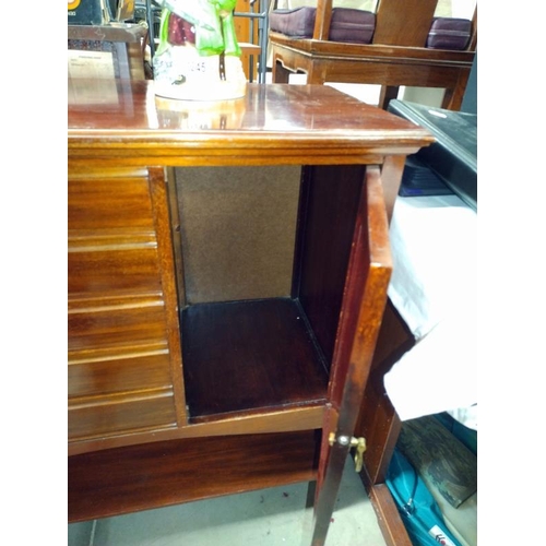 1246 - An Edwardian mahogany music cabinet. 80cm x 37cm x height 84cm.  COLLECT ONLY.