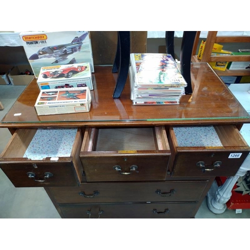 1266 - An Edwardian mahogany chest of drawers (92cm x 42cm x 101cm high) (COLLECT ONLY)