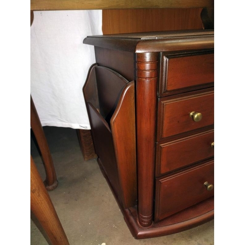 1327 - A dark wood stained lounge chest of drawers, magazine rack, side table and pot stand 36.5 x 42.5 x H... 