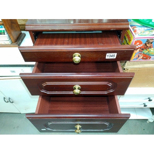 1345 - Two dark wood effect bedroom chest of drawers (45cm x 47cm x Height 56cm) COLLECT ONLY