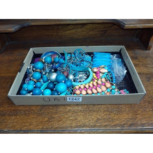 1242 - A quantity of Turquoise coloured costume jewellery.