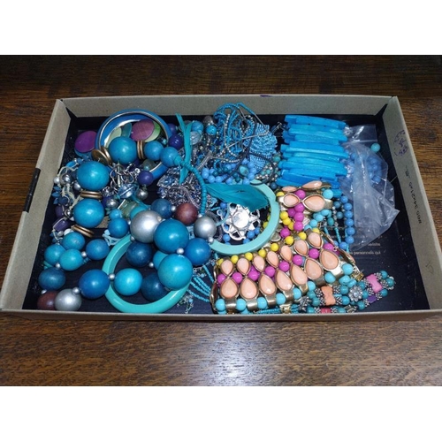 1242 - A quantity of Turquoise coloured costume jewellery.