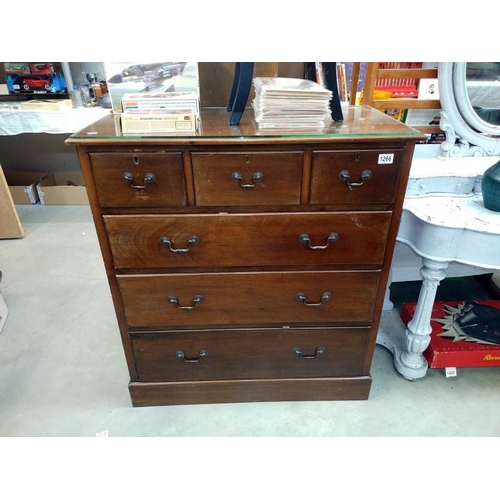 1266 - An Edwardian mahogany chest of drawers (92cm x 42cm x 101cm high) (COLLECT ONLY)