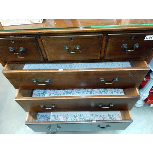 1266 - An Edwardian mahogany chest of drawers (92cm x 42cm x 101cm high) (COLLECT ONLY)