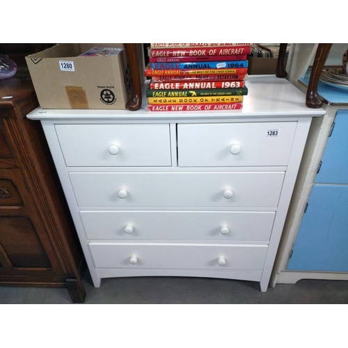 1283 - A painted pine chest of drawers 83cm x 43cm height 85cm. COLLECT ONLY.