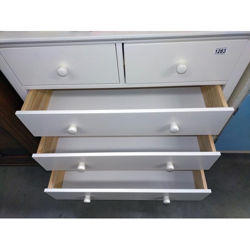 1283 - A painted pine chest of drawers 83cm x 43cm height 85cm. COLLECT ONLY.