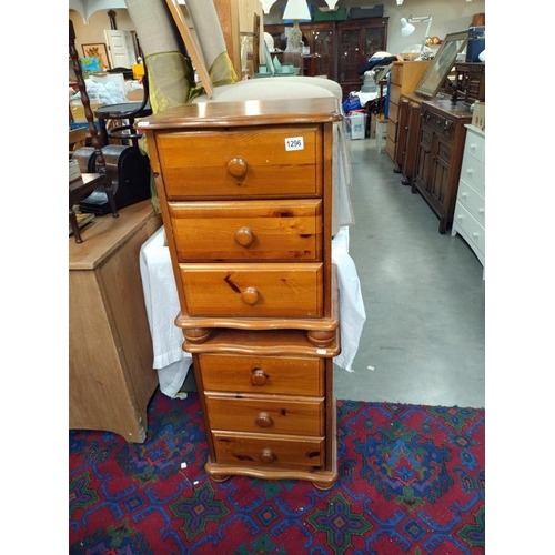 1296 - A pair of pine bedside chest of drawers. 46cm x 38cm x Height 61cm. COLLECT ONLY.