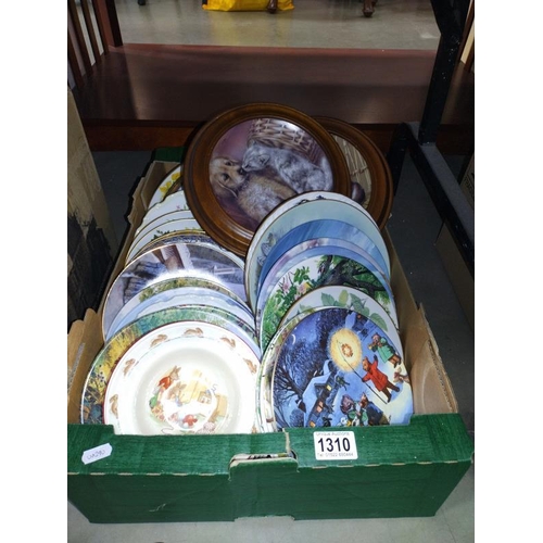 1310 - A box of collection plates plus some Nursery ware. COLLECT ONLY.