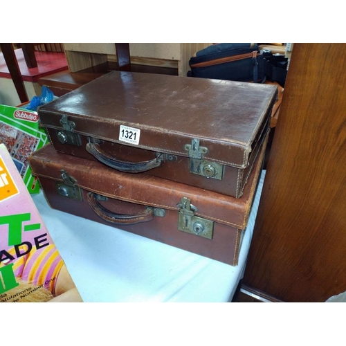 1321 - Two vintage cases and some contents including scrap silver etc. COLLECT ONLY.