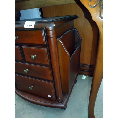 1327 - A dark wood stained lounge chest of drawers, magazine rack, side table and pot stand 36.5 x 42.5 x H... 