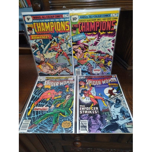 1331 - A collection of bronze age/ 1980 marvel comics including The Champions 4,5,6, The Spider Woman 5,19,... 