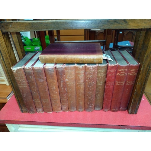 1334 - A set of 13 hardback vintage Rudyard Kipling books.