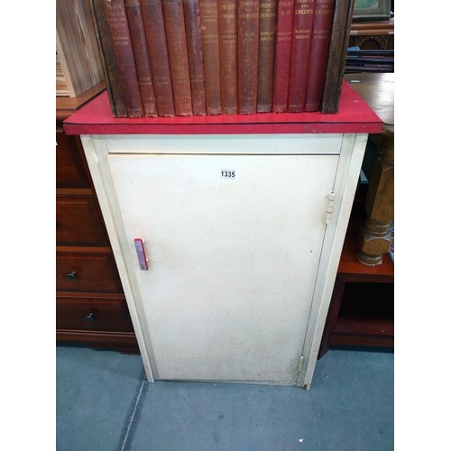 1335 - A 1950's kitchen cupboard. 61cm x 58cm x Height 94cm.  COLLECT ONLY.