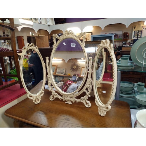 1336 - A French Ormolu triple dressing table mirror. Height 67cm.  COLLECT ONLY.