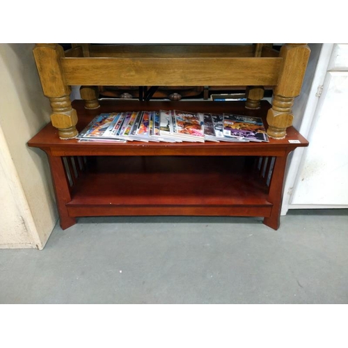 1340 - A retro mahogany effect coffee table. 107cm x 56cm x 46cm.  COLLECT ONLY.