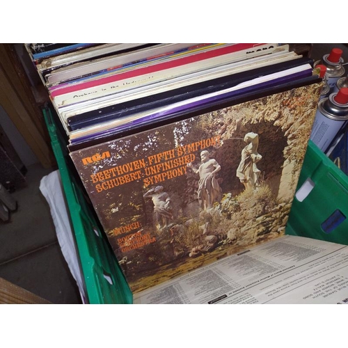 379 - A box of LP records including ABBA etc