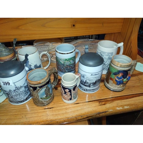 399 - A quantity of German beer steins and tankards etc. COLLECT ONLY.