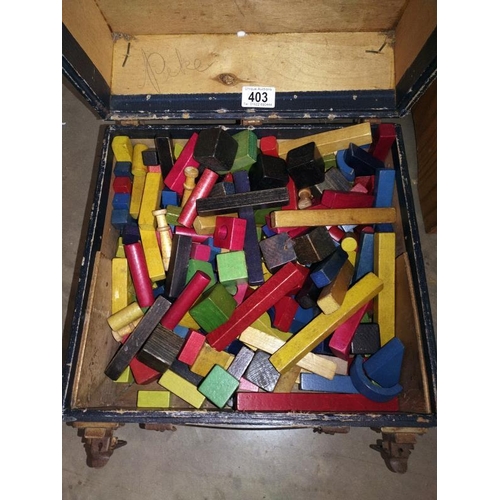 403 - A large quantity of vintage wooden children's building blocks.