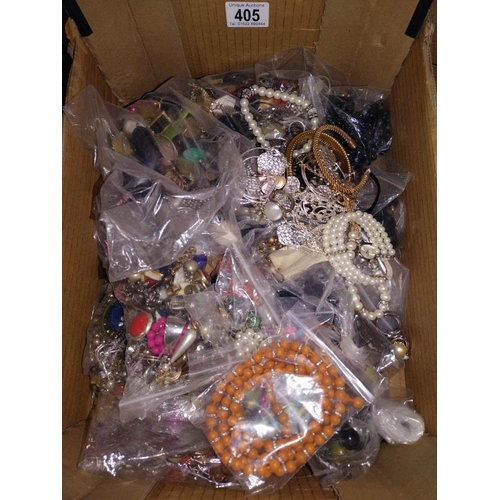 405 - A box of costume jewellery