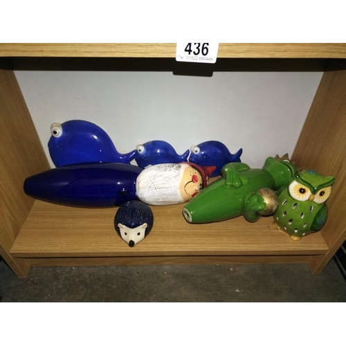 436 - Two shelves of ceramic garden ornaments. COLLECT ONLY.