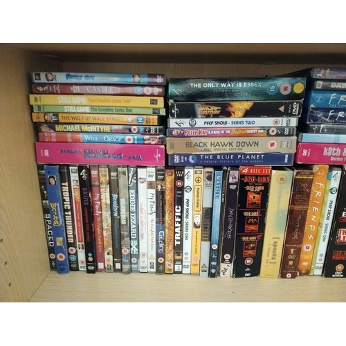 441 - Five shelves of DVDs approximately 350