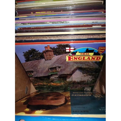 380A - A box of LP records including The Beach Boys etc.