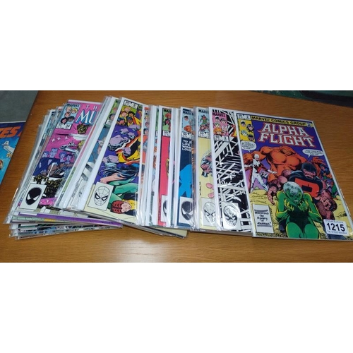 1215 - A quantity of Marvel comics including 23 issues of The New Mutants and 14 issues of Alpha Flight