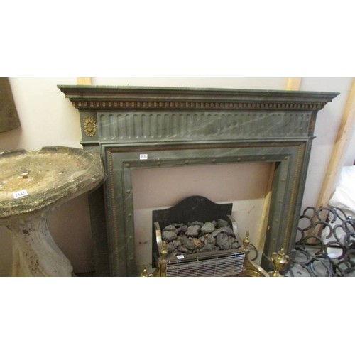 2570 - A black marble fire surround, COLLECT ONLY.