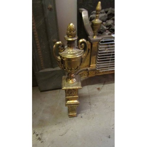 2571 - A coal effect electric fire with brass surround. COLLECT ONLY.