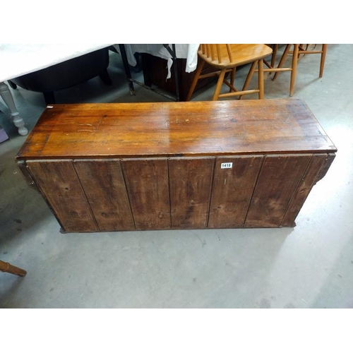 1418 - The bottom of an Edwardian wardrobe converted to a blanket box. 110cm x 35cm x 45cm. COLLECT ONLY