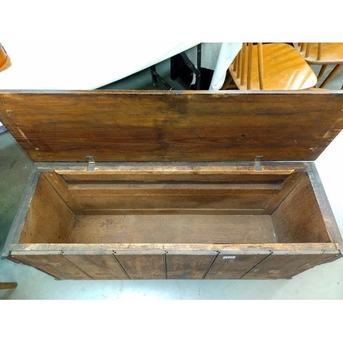 1418 - The bottom of an Edwardian wardrobe converted to a blanket box. 110cm x 35cm x 45cm. COLLECT ONLY