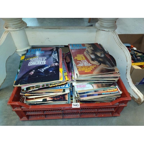 1443 - Approximately 170 copies of True Detective magazine dating from 1959-1985