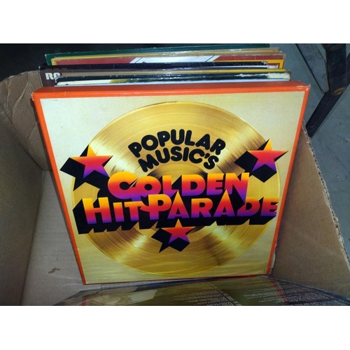 1456 - Two boxes of LP records including Elvis, Donna summer etc.