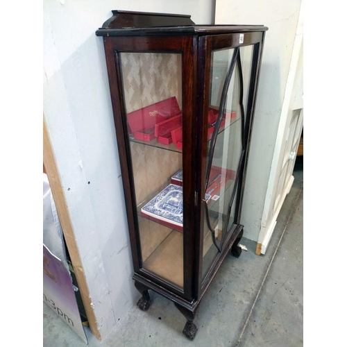 1482 - An Edwardian display cabinet with astral glazed door. 59cm x 32cm 121cm. COLLECT ONLY