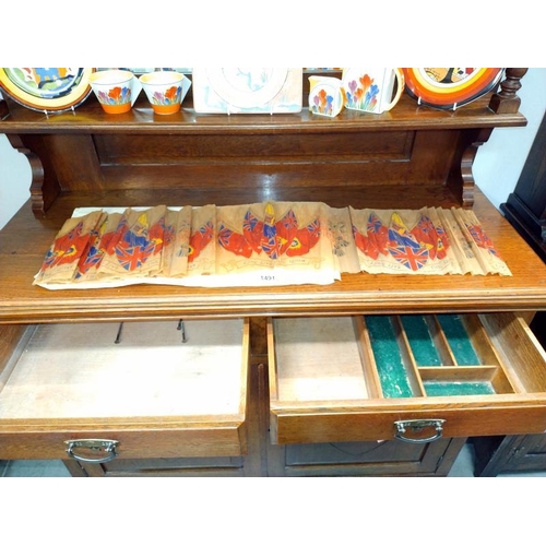 1489 - A Edwardian mirror back oak sideboard. 122cm x height 94cm. Mirror height 180cm. COLLECT ONLY