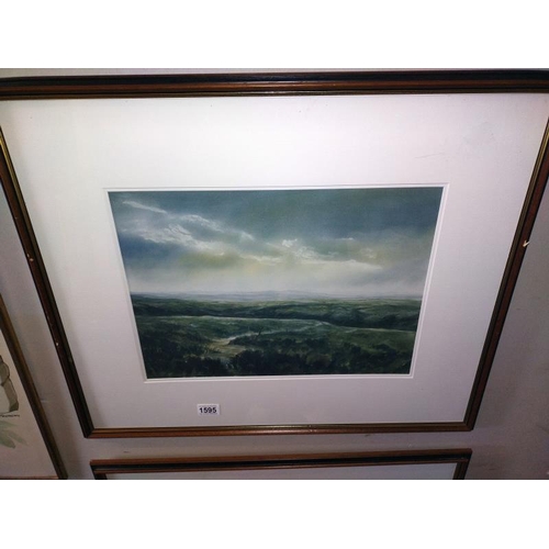 1595 - 2 large prints of moorland (73cm x 61cm) COLLECT ONLY.