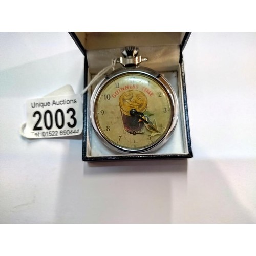 2003 - A chrome nodding Guinness toucan pocket watch, in working order.