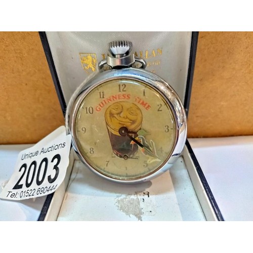 2003 - A chrome nodding Guinness toucan pocket watch, in working order.