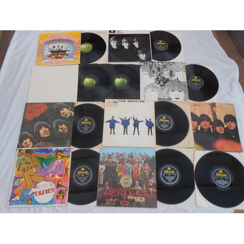 116 - Collection Of original Beatles albums X 9 all UK 1st and early presses Excellent condition.