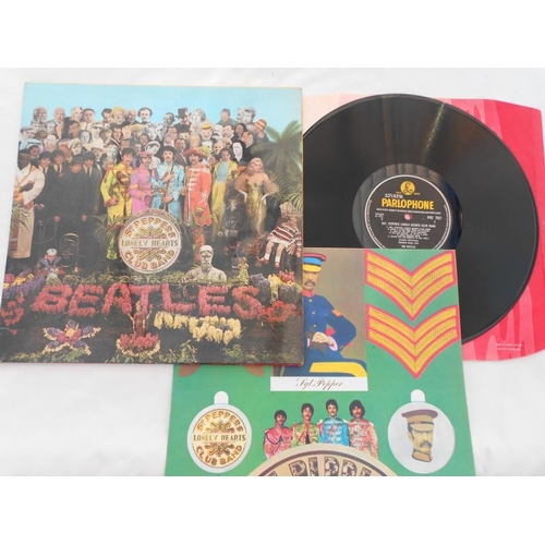 32 - The Beatles Sgt Peppers UK 1st press LP record XEX 637-1 and XEX 638-1 EX+