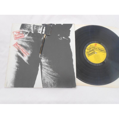 56 - Rolling Stones - Sticky Fingers UK 1st press LP record COC 59100 VG+ Matrix TML ROLLING STONES RECOR... 