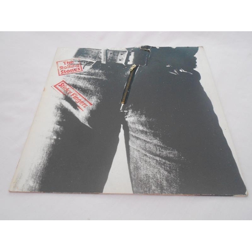 56 - Rolling Stones - Sticky Fingers UK 1st press LP record COC 59100 VG+ Matrix TML ROLLING STONES RECOR... 