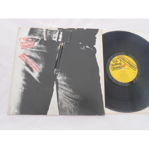 57 - Rolling Stones - Sticky Fingers UK 1st press LP record COC 59100 VG+ Matrix TML ROLLING STONES RECOR... 